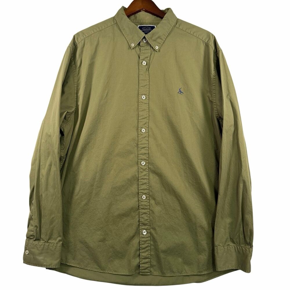 Charles Tyrwhitt Men’s XXL Button Up Shirt Green Cotton Classic Fit Dress Shirt - Picture 2 of 10